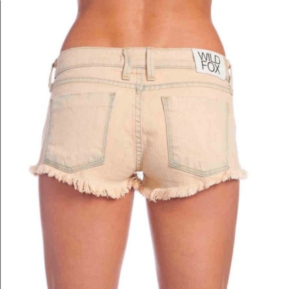 NWT Wildfox Ghost Nude FRIDAY NIGHT Distressed Jean Shorts Sz 26